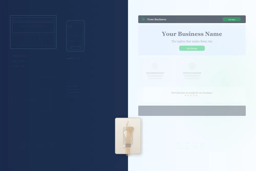 what happens on website launch day light switch mid-flip with wireframes becoming a live website