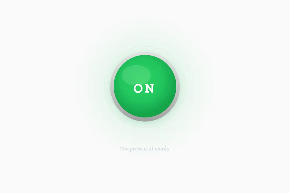website management without technical knowledge single green on button on a clean white background