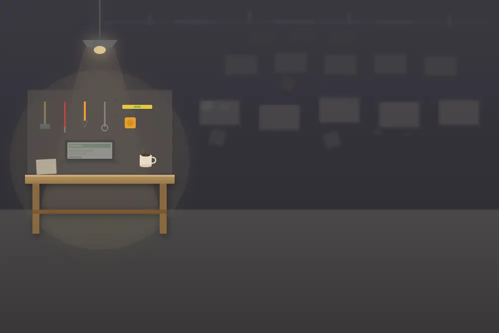 is a small web design company reliable sturdy workbench with tools versus empty sprawling factory floor