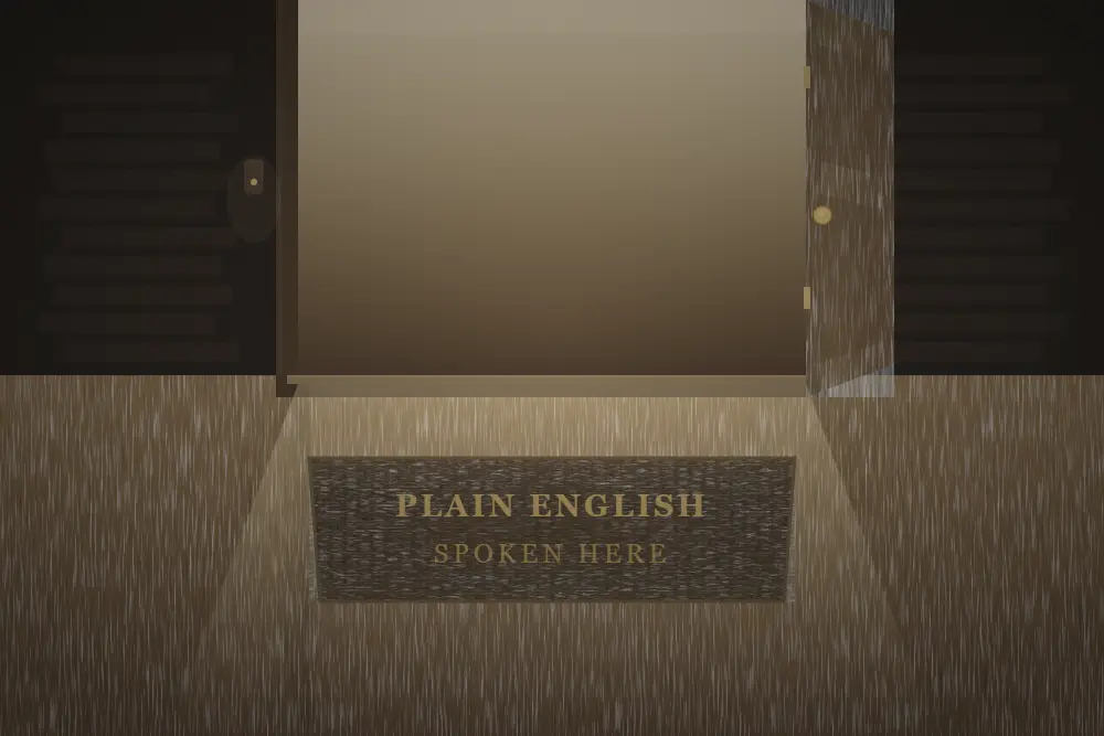 what yeetish means in practice worn doormat reading plain english spoken here at an open doorway