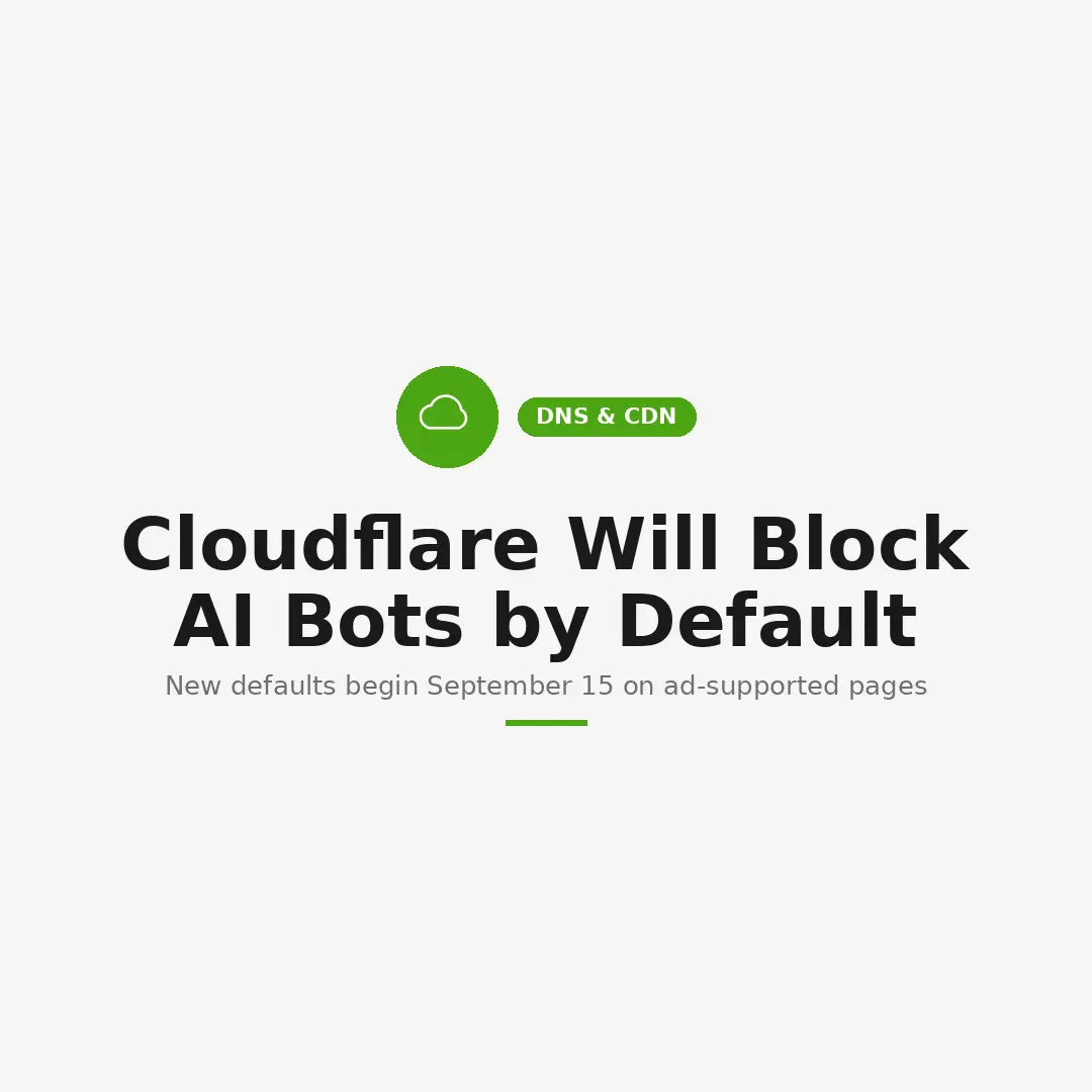 Cloudflare Will Block AI Bots by Default: What to Check Before September